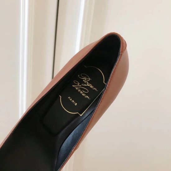 Replica Roger Vivier Belle Vivier Trompette 70mm Pumps In Brown Calfskin UK replica Roger Vivier Belle Vivier Trompette 70mm Pumps In Brown Calfskin UK