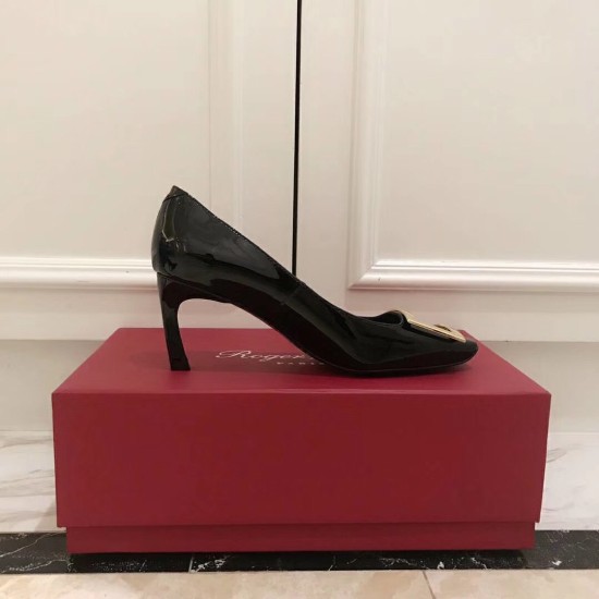 Replica Roger Vivier Belle Vivier Trompette 70mm Pumps In Black Patent UK replica Roger Vivier Belle Vivier Trompette 70mm Pumps In Black Patent UK