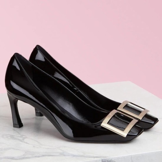 Replica Roger Vivier Belle Vivier Trompette 70mm Pumps In Black Patent UK replica Roger Vivier Belle Vivier Trompette 70mm Pumps In Black Patent UK