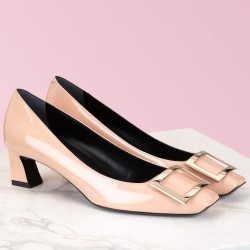 Roger Vivier Belle Vivier 45mm Pumps In Pink Patent Leather UK