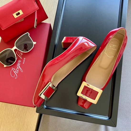 Replica Roger Vivier Belle Vivier 45mm Pumps In Red Patent Leather UK replica Roger Vivier Belle Vivier 45mm Pumps In Red Patent Leather UK