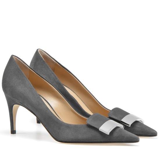 Replica Sergio Rossi SR1 Pumps 75mm In Grey Suede UK replica Sergio Rossi SR1 Pumps 75mm In Grey Suede UK