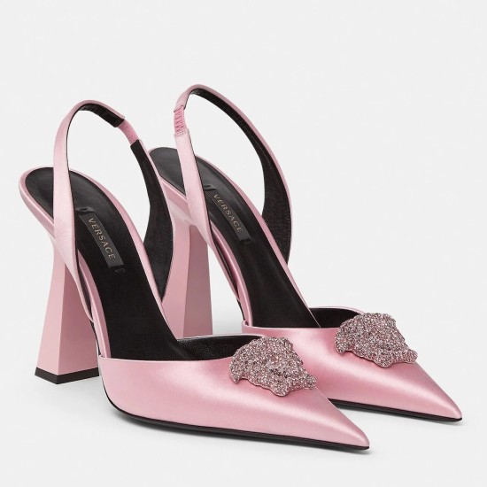 Replica Versace La Medusa Slingback Pumps In Pink Satin Uk Replica Versace La Medusa Slingback Pumps In Pink Satin Uk