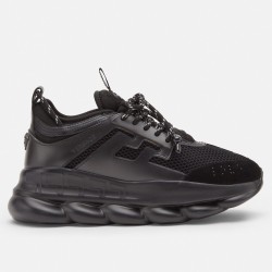 versacechain reaction sneakers in black mesh uk