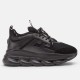 Versace Chain Reaction Trainers Black Side View Versace Chain Reaction Trainers in black side profile view