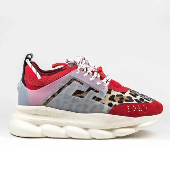 Replica Versace 2326 V158 Buddha Luxury Replica Versace Trainers Red Chain Reaction With Leopard Print Uk - 2326 - Buddha Luxury