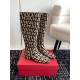 Replica Valentino VLogo Type Knee Boots in Black Toile Iconographe fabric UK replica Valentino VLogo Type Knee Boots in Black Toile Iconographe fabric UK