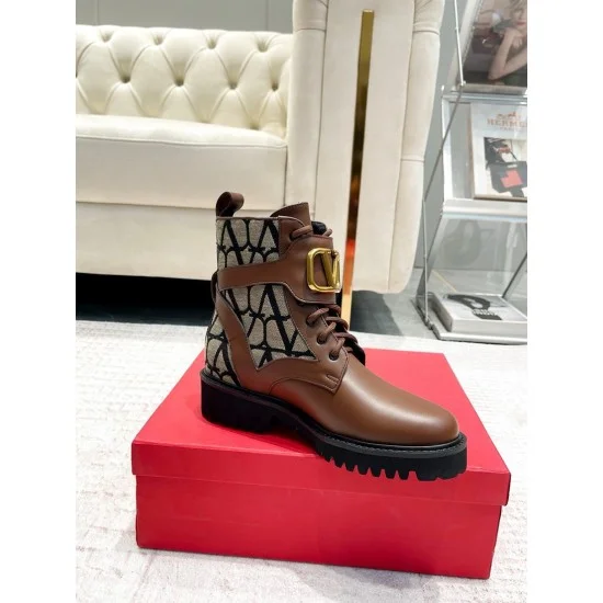 Replica Valentino Vlogo Signature Combat Boots In Black Toile Iconographe Uk - 3072 - Buddha Luxury