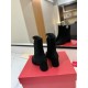 replica Valentino VLogo The Bold Edition Ankle Boots 70mm in Black Suede Leather UK