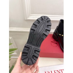 Valentino Beatle Rockstud Boots 55mm in Black Leather UK Valentino Beatle Rockstud Boots 55mm in Black Leather UK
