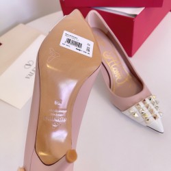 Valentino Beige Rockstud Pump 90Mm With White Patent Toe Cap Uk
