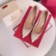 replica Valentino Beige Rockstud Pump 90mm with White Patent Toe Cap UK