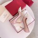 replica Valentino Beige Rockstud Pump 90mm with White Patent Toe Cap UK