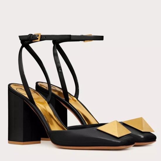 Replica Valentino One Stud Pumps 90Mm In Black Patent Leather Uk - 3311 - Buddha Luxury