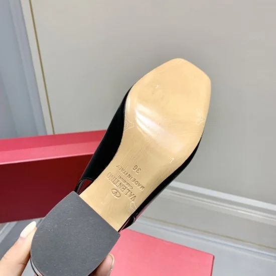 Replica Valentino One Stud Slingback Pumps 60Mm In Black Patent Leather Uk - 3314 - Buddha Luxury