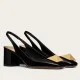 Replica Valentino One Stud Slingback Pumps 60Mm In Black Patent Leather Uk - 3314 - Buddha Luxury