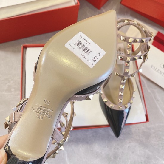 Replica Valentino Rockstud Caged Pumps 65Mm In Black Patent Leather Uk - 3260 - Buddha Luxury