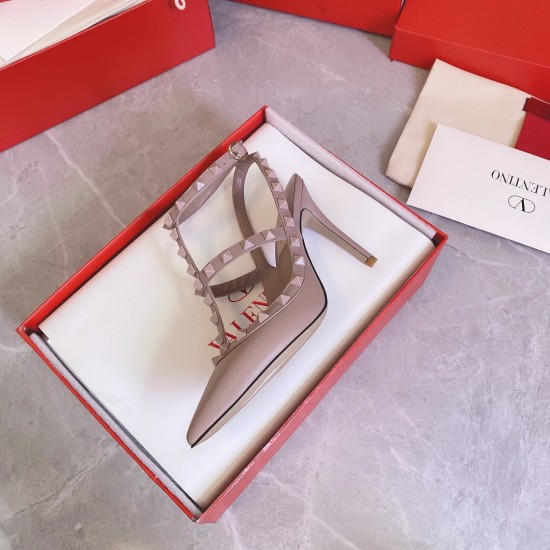 Replica Valentino 3269 V905 Buddha Luxury Replica Valentino Rockstud Ankle Strap Black Pumps 100Mm With Poudre Studs Uk - 3269 - Buddha Luxury