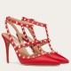 Replica Valentino Rockstud Ankle Strap Pumps 100mm In Red Calfskin UK replica Valentino Rockstud Ankle Strap Pumps 100mm In Red Calfskin UK