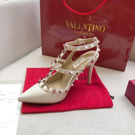 Replica Valentino Rockstud Ankle Strap Pumps 100mm In White Calfskin UK replica Valentino Rockstud Ankle Strap Pumps 100mm In White Calfskin UK
