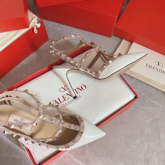 Replica Valentino 3279 V915 Buddha Luxury Replica Valentino Rockstud Caged Pumps 100Mm In White Patent Leather Uk - 3279 - Buddha Luxury