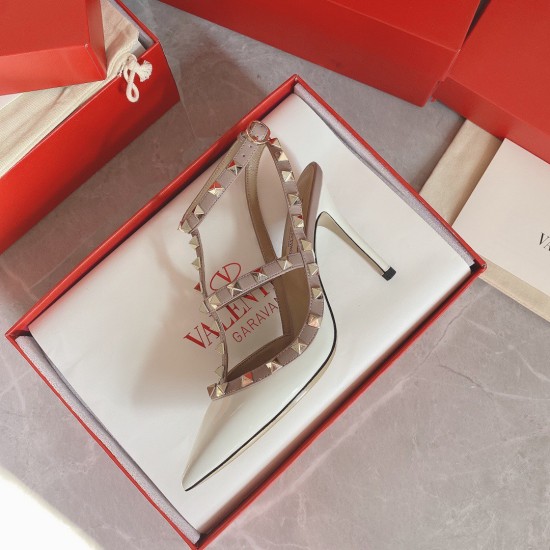 Replica Valentino 3279 V915 Buddha Luxury Replica Valentino Rockstud Caged Pumps 100Mm In White Patent Leather Uk - 3279 - Buddha Luxury