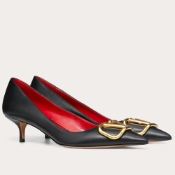 Valentino Garavani Vlogo Pumps 45Mm In Black Lambskin Uk