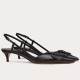 Replica Valentino Vlogo Slingback Pumps 40Mm In Black Calfskin Uk - 3286 - Buddha Luxury