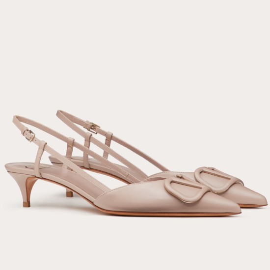 Replica Valentino Vlogo Slingback Pumps 40mm In Poudre Calfskin UK replica Valentino Vlogo Slingback Pumps 40mm In Poudre Calfskin UK