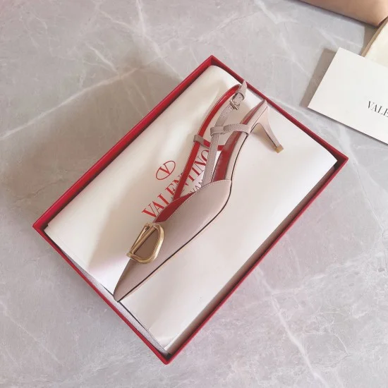 Replica Valentino 3289 V925 Buddha Luxury Replica Valentino Vlogo Slingback Pumps 40Mm In Poudre Leather Uk - 3289 - Buddha Luxury