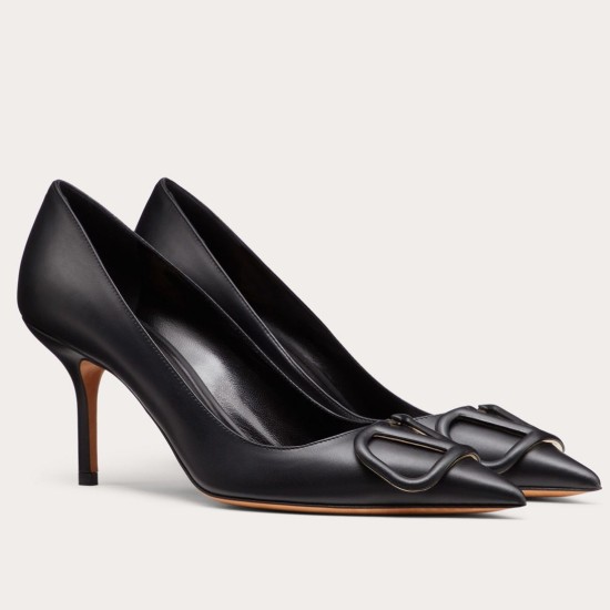 Replica Valentino 3290 V926 Buddha Luxury Replica Valentino Vlogo Pumps 80Mm In Black Calfskin Uk - 3290 - Buddha Luxury