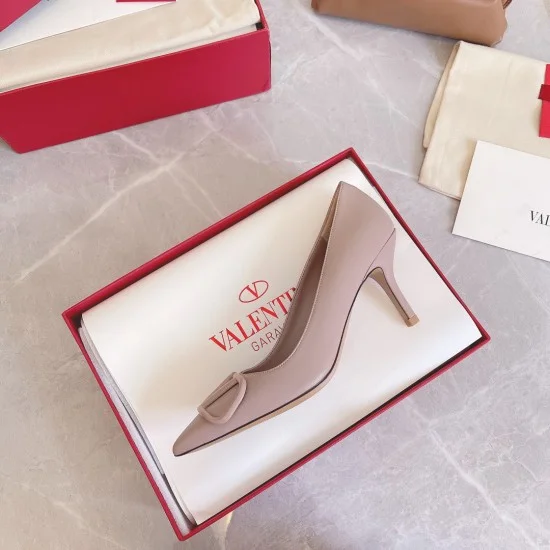 Replica Valentino 3291 V927 Buddha Luxury Replica Valentino Vlogo Pumps 80Mm In Poudre Calfskin Uk - 3291 - Buddha Luxury