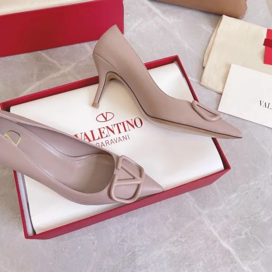 Replica Valentino 3291 V927 Buddha Luxury Replica Valentino Vlogo Pumps 80Mm In Poudre Calfskin Uk - 3291 - Buddha Luxury