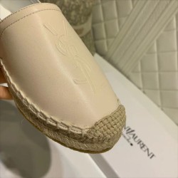 Saint Laurent Monogram Espadrilles In Beige Lambskin UK