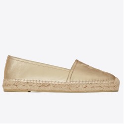 Saint Laurent Monogram Espadrilles In Gold Lambskin UK