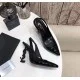 Replica Saint Laurent Opyum Slingback Pumps 110Mm With Black Heel Uk - 3235 - Buddha Luxury