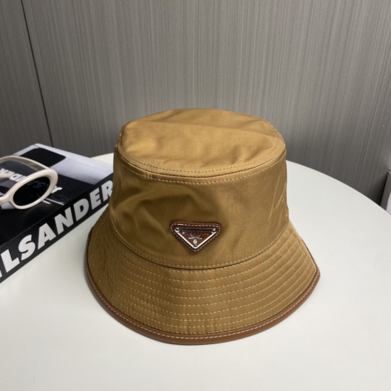 replica RE-NYLON BUCKET HAT IN BROWN UK
