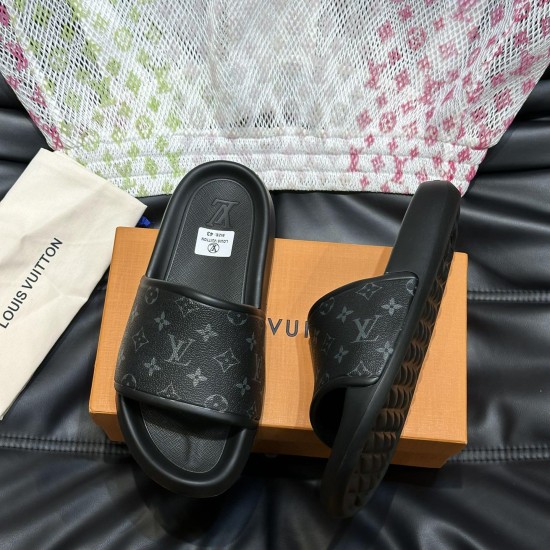 replica LV WATERFRONT MULES IN BLACK - LVS81 UK