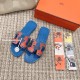 Replica Hermes 14903 HFR#8097 Buddha Luxury Replica Oran Sandals In Blue And Orange - Hs21 Uk - 14903 - Buddha Luxury