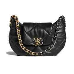 19 Hobo Bag Black Lambskin Mixed Metal Hardware Uk 19 Hobo Bag Black Lambskin Mixed Metal Hardware Uk