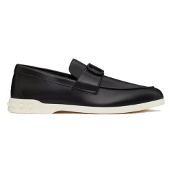 LEISURE FLOWS CALFSKIN LOAFERS IN BLACK - VL146 UK