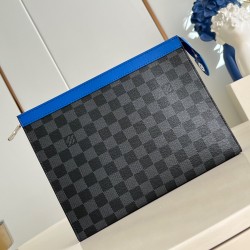 Pochette Voyage Mm Indigo Bluedamier Graphite Canvas N00088 Uk