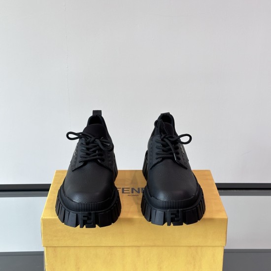 replica FORCE LACE-UPS SHOES BLACK LEATHER - FD163 UK