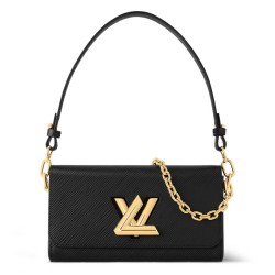 Twist West Handbag Black Epi Grained Cowhide Leather M24549 Uk