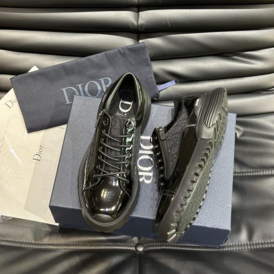 replica COMBAT DERBY SHOE BLACK POLISHED CALFSKIN AND OBLIQUE JACQUARD - CD262 UK