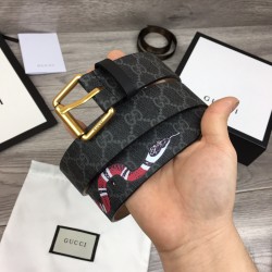 Leather Belt With Kingsnake - B74 Uk