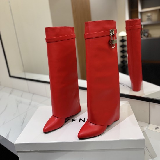 replica SHARK LOCK BOOTS IN LEATHER IN RED - GVC155 UK