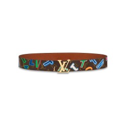 X NBA LV INITIALES 40MM REVERSIBLE BELT MONOGRAM CANVAS CALF LEATHER REVERSE - B191 UK