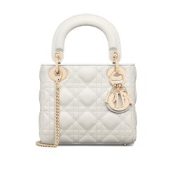 MINI LADY BAG LATTE CANNAGE LAMBSKIN UK