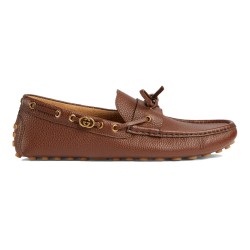 MEN'S DRIVER WITH INTERLOCKING G IN BROWN - GC413 UK